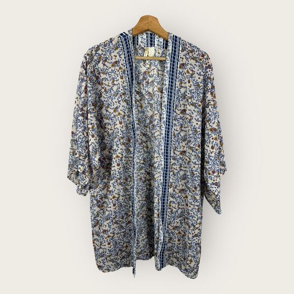 Japna Womens size Small Open Floral Kimono Sheer Boho Cottagecore Feminine - Picture 1 of 8